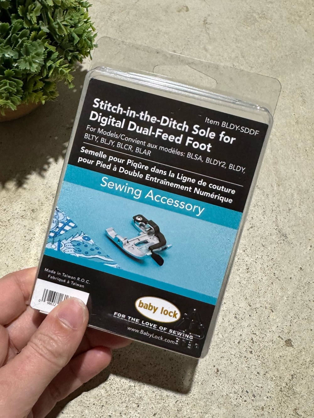 Baby Lock Sewing Accessory Stitch in the Dotch Sole For Digital Dual Feed Foot